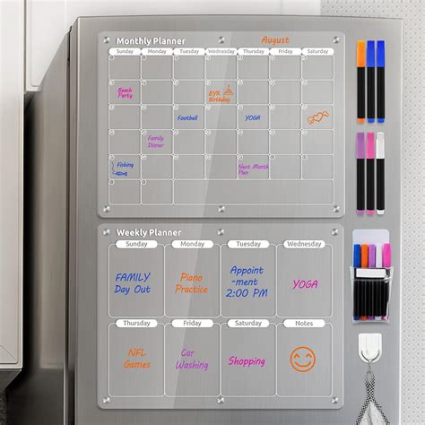 Amazon Skydue Acrylic Magnetic Monthly And Weekly Calendar For