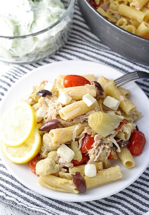 One Pot Mediterranean Chicken Feta Pasta Honey And Birch