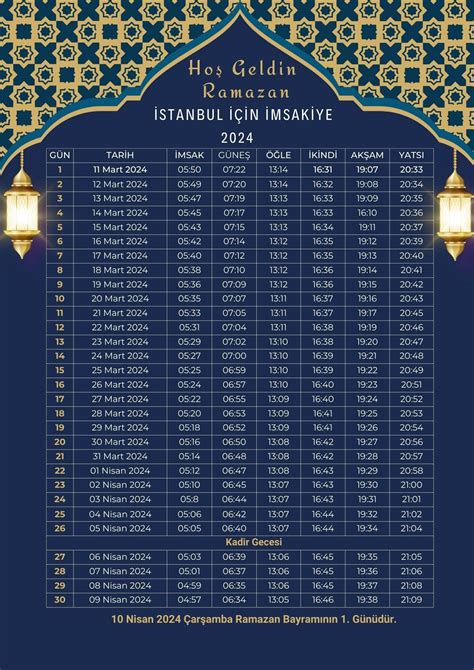 ESTAMBUL İÇİN 2024 İMSAKİYE Etsy España