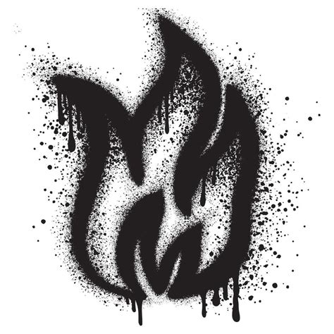 Spray Painted Graffiti Fire Flame Sprayed Isolated With A White