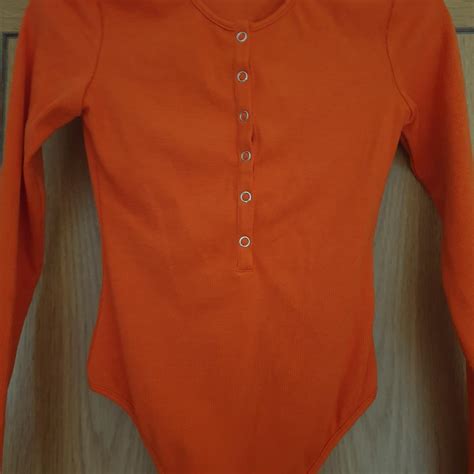 Womens Orange Bodysuit Depop