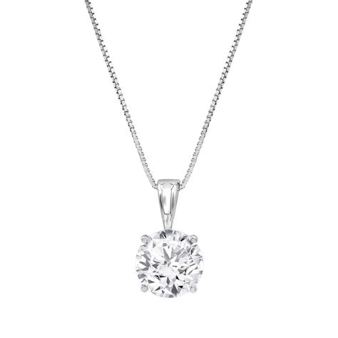 Brilliant Diamond Carat K White Gold Prong Set Round Cut Lab