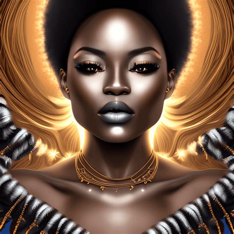 Silver Dust Women Black Queen Melanin Brown Skin Woman 3d Art · Creative Fabrica