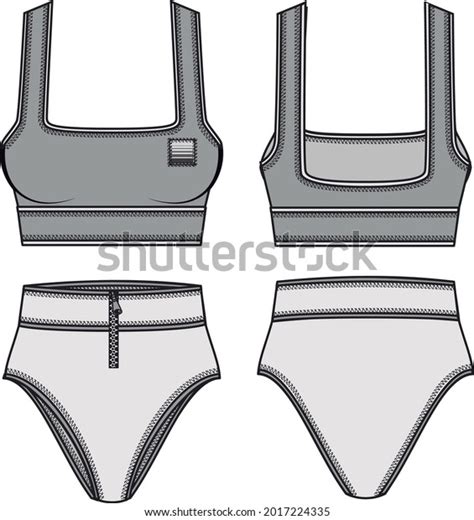 Editable Bikini Vector Woman Changeable Colour Stock Vector Royalty Free Shutterstock