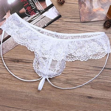 Sexy Men Lingerie Lace G String Bikini Underwear Male Briefs Mesh Underpants Nightclub Stage