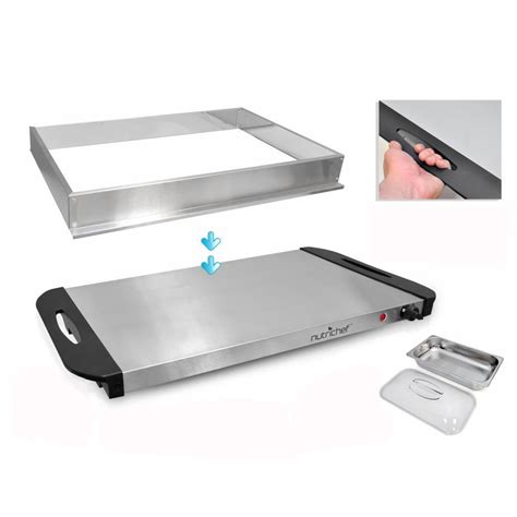 Nutrichef Burner In Stainless Steel Food Warming Tray Buffet Server Hot Plate Monsecta