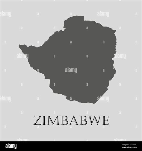 Zimbabwe Mapa Gris Sobre Fondo Gris Claro Zimbabwe Mapa Gris