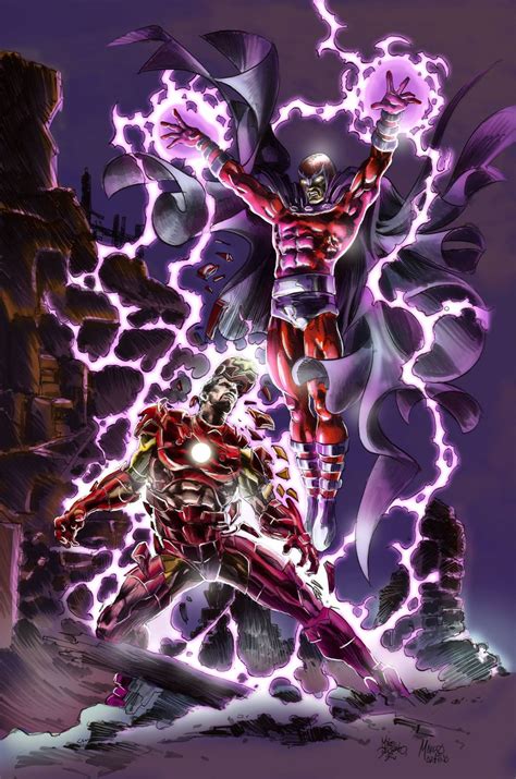 Mike Deodato Jr • Iron Man Vs Magneto Colors By Marcos Martins Marvel Comics Art Marvel