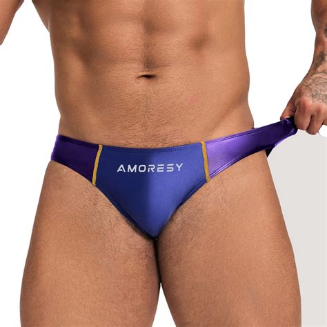Gay Swim Briefs AMORESY Swimwear Low Rise Swim Briefs