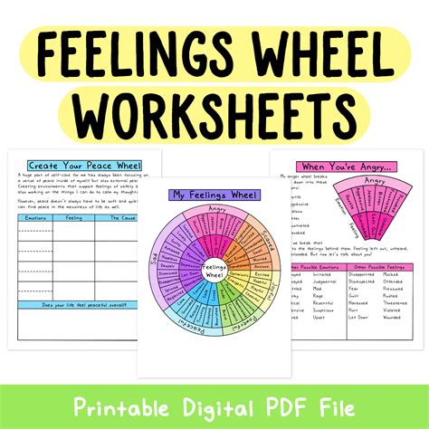 Feelings Wheel Worksheets - Self-Love Rainbow