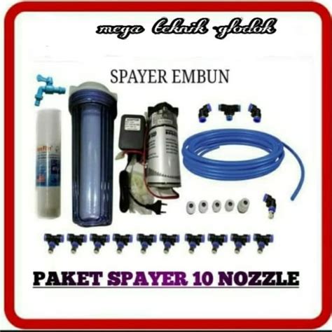 Jual Paket Misting Mesin Embun Walet 10 Titik Nozzle Sprayer Hydroponik