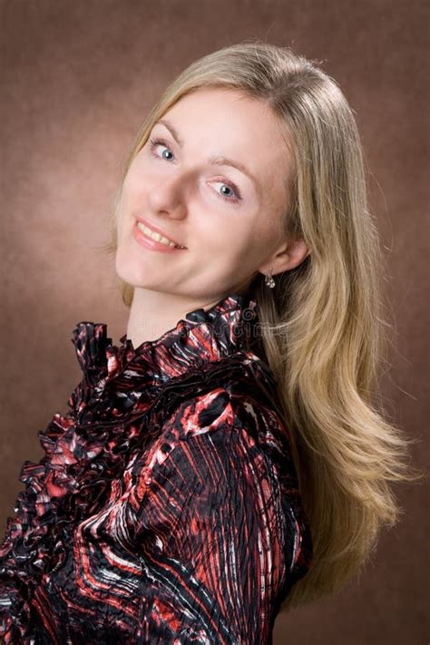 Studio Portrait Of Pretty Blonde Stock Image Image Of Blonde Care