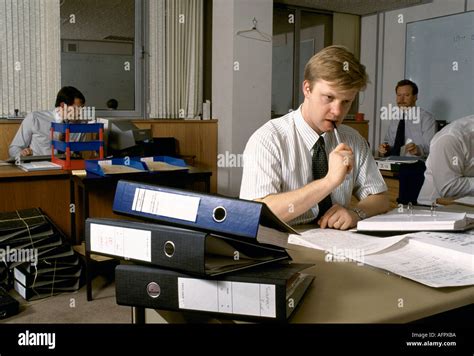 Civil Servants office work 1980s UK 80s London HOMER SYKES Stock Photo ...