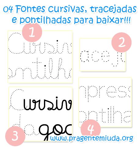 Baixar Fonte Pontilhada Para Word - Fontes cursivas, tracejadas e pontilhadas para baixar | Pra Gente Miúda