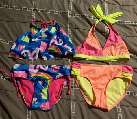 Justice Girls Size Bathing Suits Swim Suits Tankini Bikini Lot EBay