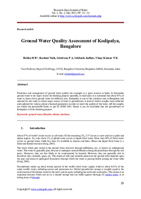 Doc Groundwater Quality Assessment Rekha Hb