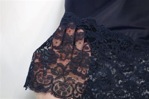 Navy Blue Vintage Lace Lingerie Slip By Vanity Fair Gem
