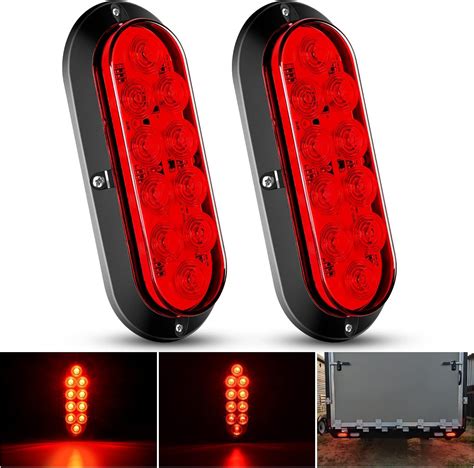 Amazon Nilight 6 Oval Red LED Trailer Tail Light Surface Mount