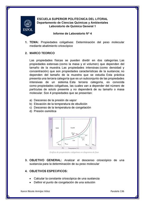 Informe Qu Mica General Studocu