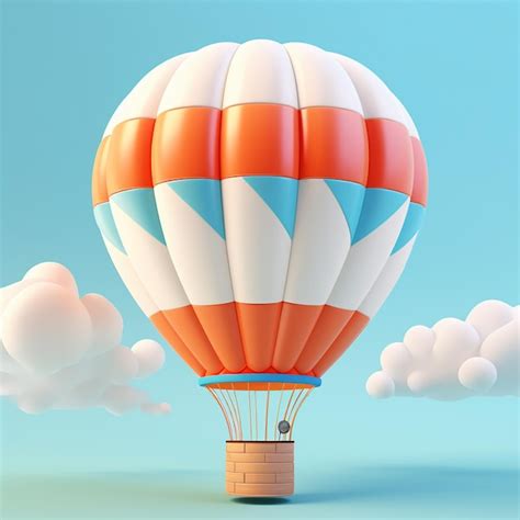 Cartoon Hot Air Balloon D Premium Ai Generated Image
