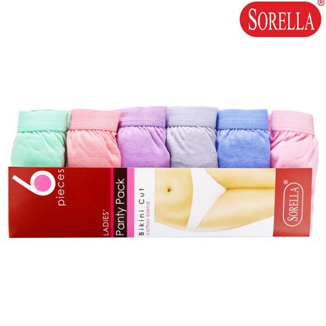 SORELLA In Bikini Panty Pack AO Womens Underwear Panty Plain Colors Pink Purple Grey Blue