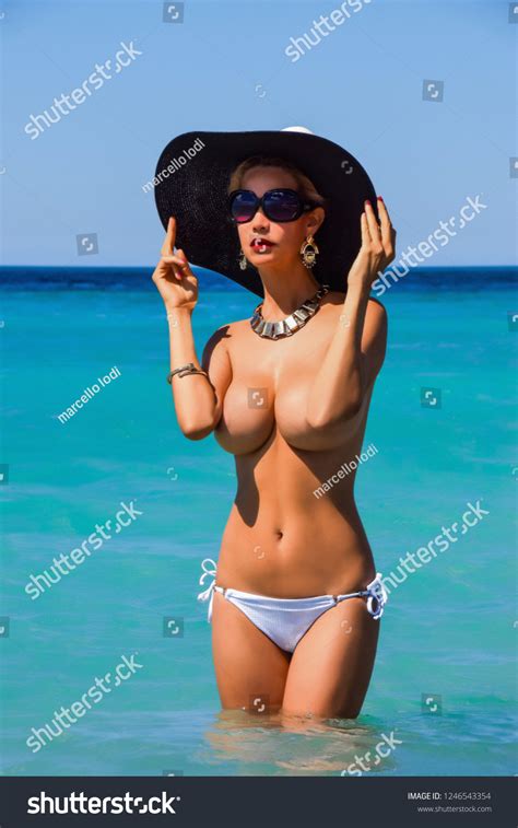 Sexy Blonde Model Bikini Beach Stock Photo Edit Now 1246543354