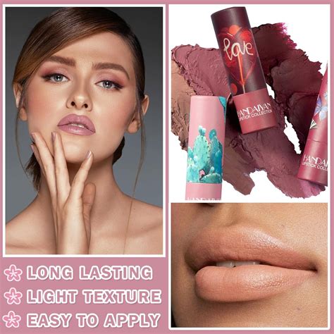 CAHIUYOA Juego de 2 lápices labiales mate color nude terciopelo mate brillo de labios nude de