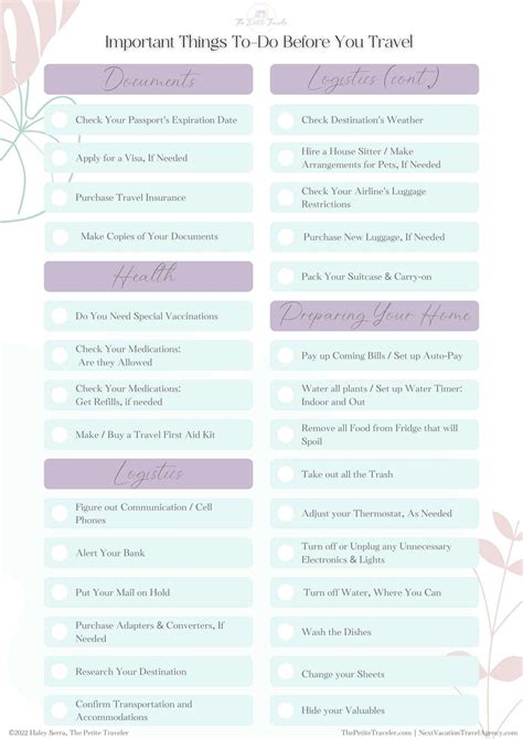 Important Things To-Do Before You Travel Checklist - The Petite Traveler