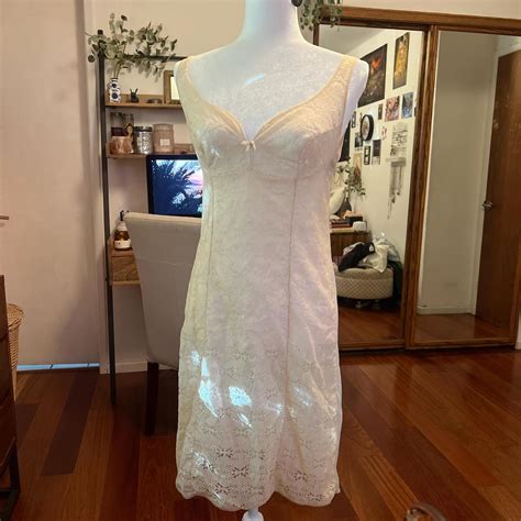 Beautiful Nude Bone Color Anglaise Broderie Lace Depop