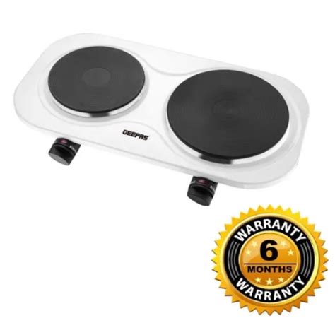 Geepas Double Hot Plate W With Portable Electric Ring Hobs Quickee