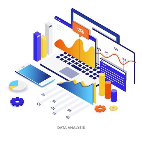 Premium Vector Modern Flat Design Isometric Illustration Of Data Analysis Can Be Used For