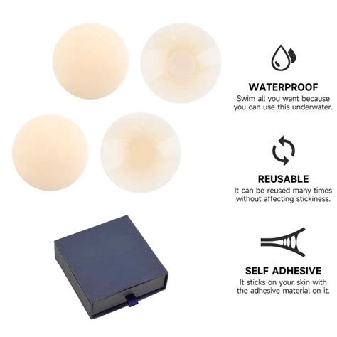 Reusable Adhesive Invisible Nude Silicone Nippleless Nipple Covers Pasties For Women Breast
