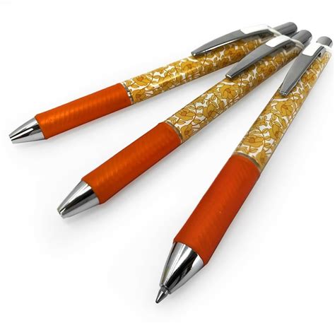 3 X Pentel Energel 07mm Limited Edition Black Ink Orange Etsy