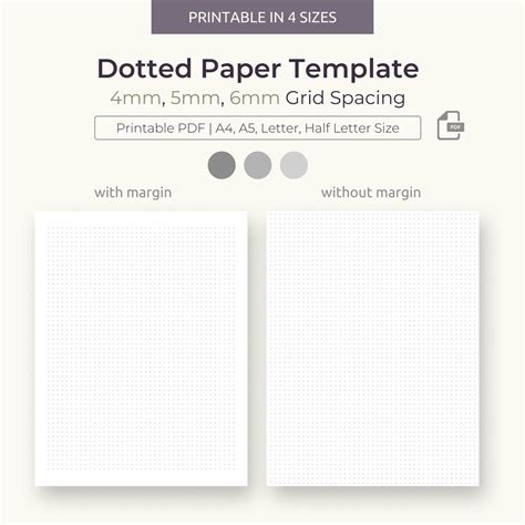 printable dot grid paper bullet journal paper   letter