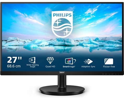 PHILIPS 275V8LA - 27 Inch QHD Monitor, VA, 4ms, 75Hz, Adaptive Sync ...