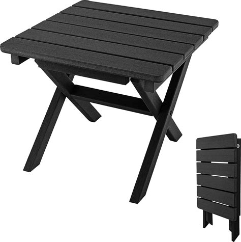 Relax4life Folding Garden Table Patio Square Side Table With X Shaped