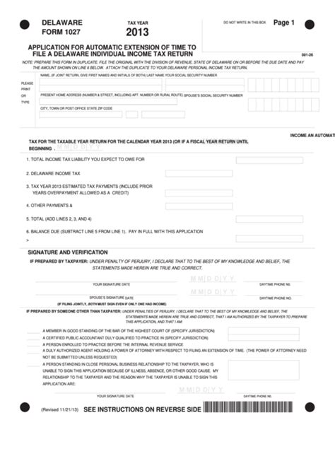 Fillable Form 1027 Application For Automatic Extension Of Time To