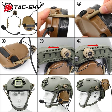 Buy TS TAC-SKY Comtac iii Tactical Helmet ARC Track Stand Shooting C3 ...