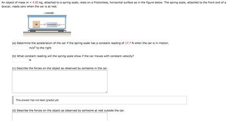 Solved An object of mass m = 4.95 kg, attached to a spring | Chegg.com