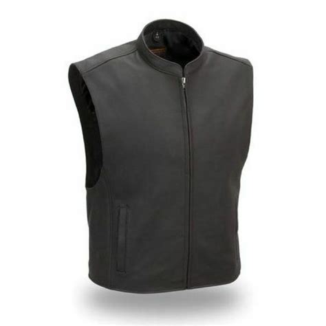 First MFG Club House Naked Cowhide Motorcycle Vest