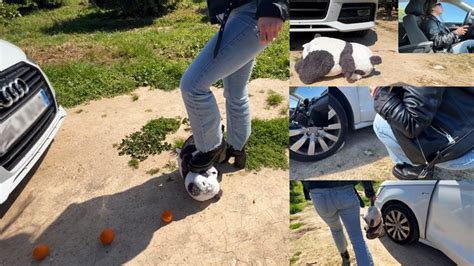 Car Crush Extreme Hot Girl Crushes Teddy Bear Under Her Boots And Tires Version 4K Girls