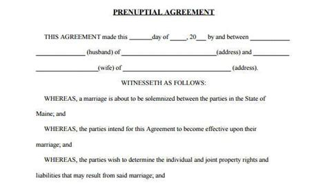 Free Printable Prenuptial Agreement Form Free Printable Templates