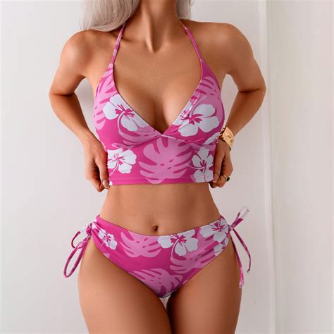 FULORRNIE Women S Deep V Neck High Waisted Bikini Set Adjustable Straps Front Cross Design