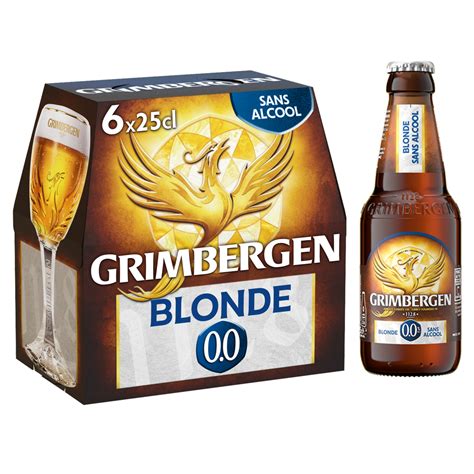 GRIMBERGEN Bière blonde sans alcool bouteilles 6x25cl pas cher Auchan fr