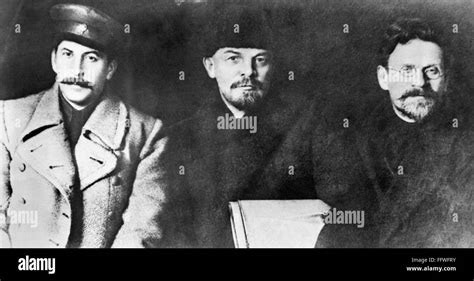 STALIN, LENIN & TROTSKY. /nCommunist leaders Joseph Stalin, Vladimir ...