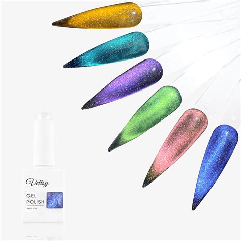 Vettsy Galaxy Cat Eye Gel Polish 6pcs Set Colorful Neon Magnetic ...