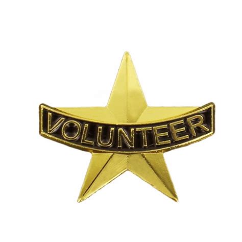 Volunteer Star Shaped Lapel Pin