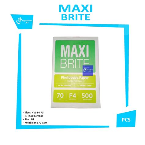 Jual Maxi Brite Kertas Hvs Putih F4 70Gram Office Paper Print Box