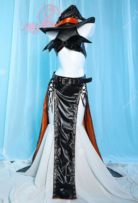 Halloween Gothic Pumpkin Witch Sexy Lingerie Set Halter Bat Wings Top And High Slit Skirt Set