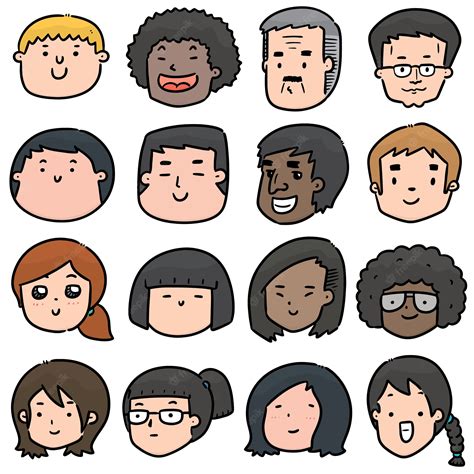 premium vector set  cartoon face